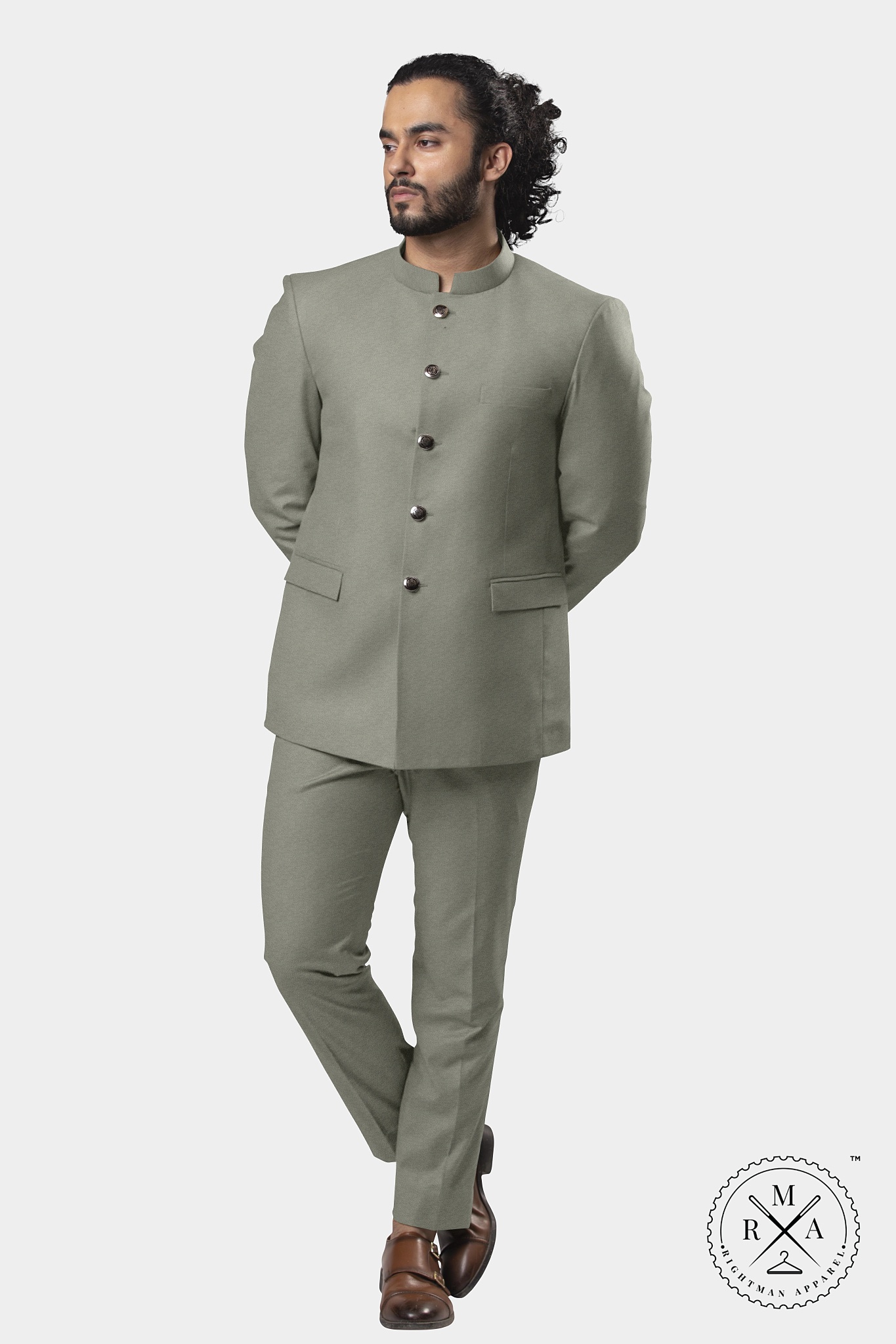 Olive Velvet Jodhpuri Suit SU292